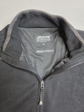 Mizuno Men's Black Performance Half-Zip Sweater Large Windlite